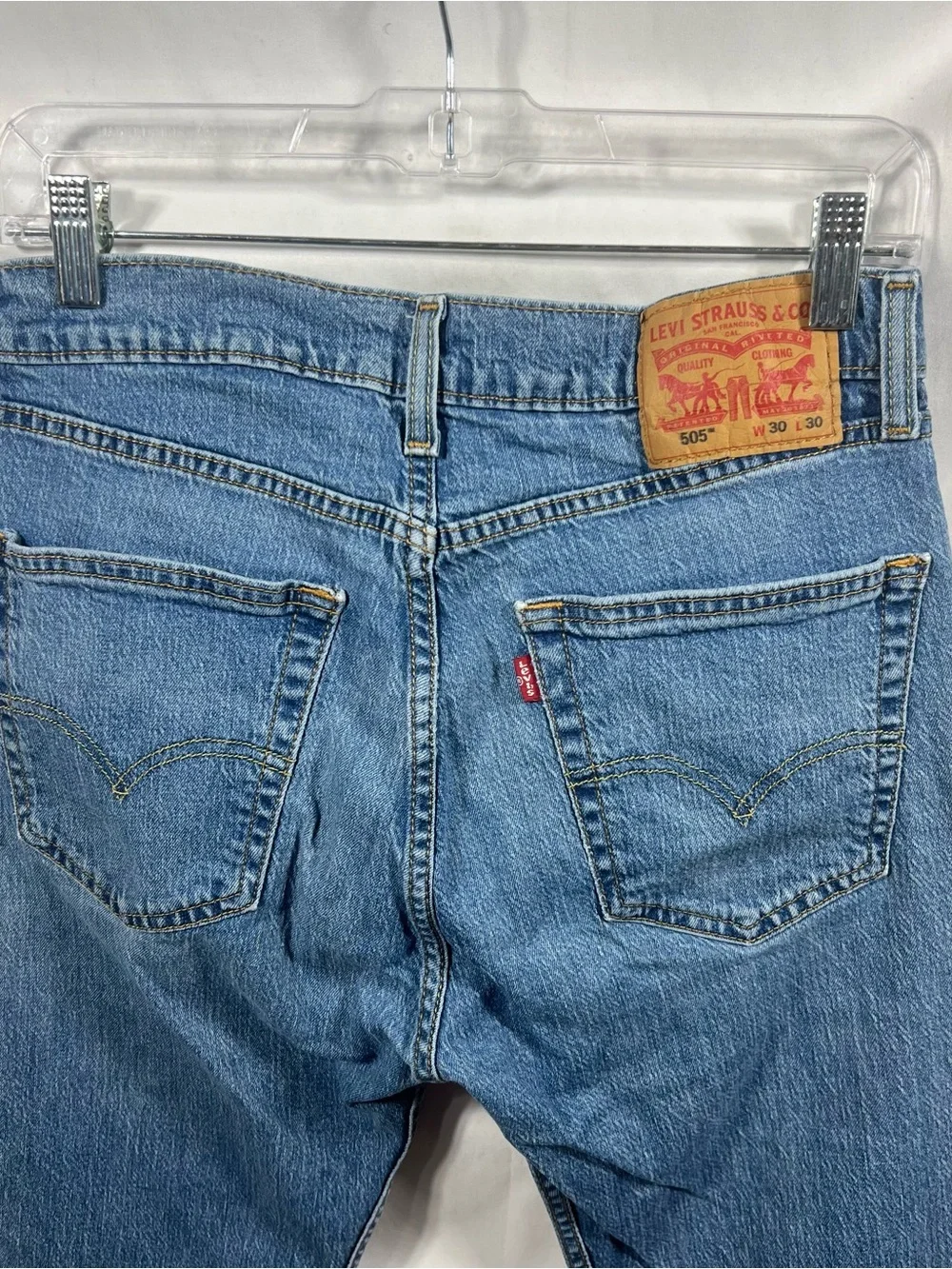 Levis Jeans Mens 505 Straight Leg 30 Denim Bottoms Medium Wash Everyday 30x30
